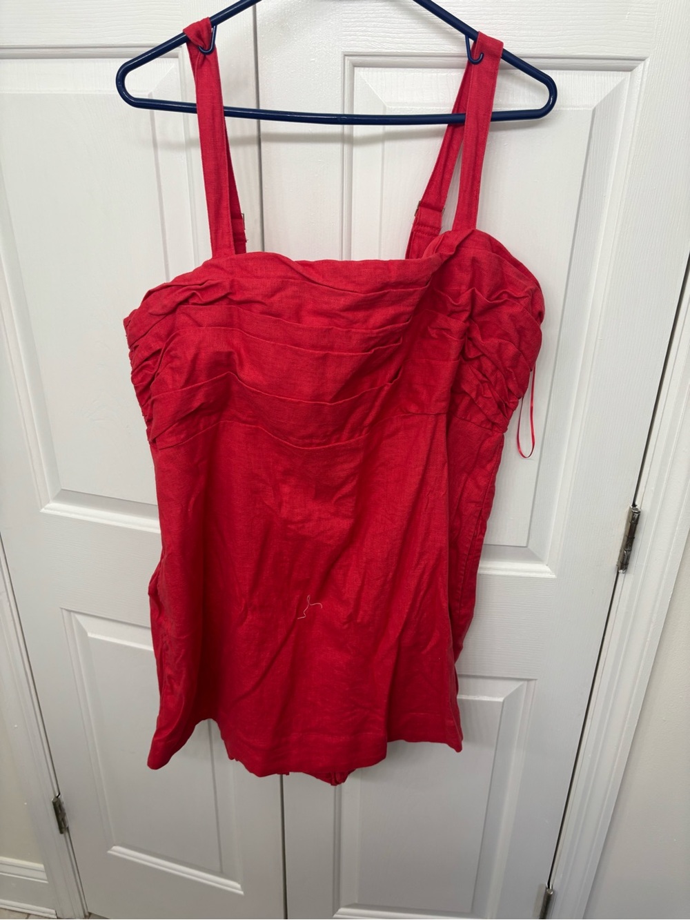 Abercrombie & Fitch Red Sleeveless Ruched Tank